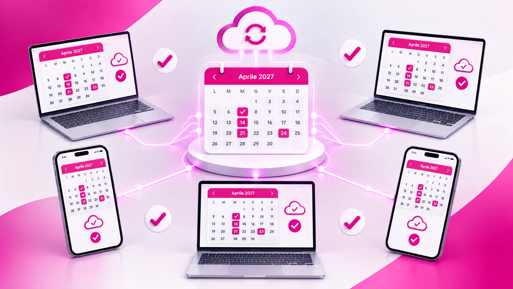 Calendario digitale sincronizzato su più dispositivi tramite channel manager per evitare l'overbooking